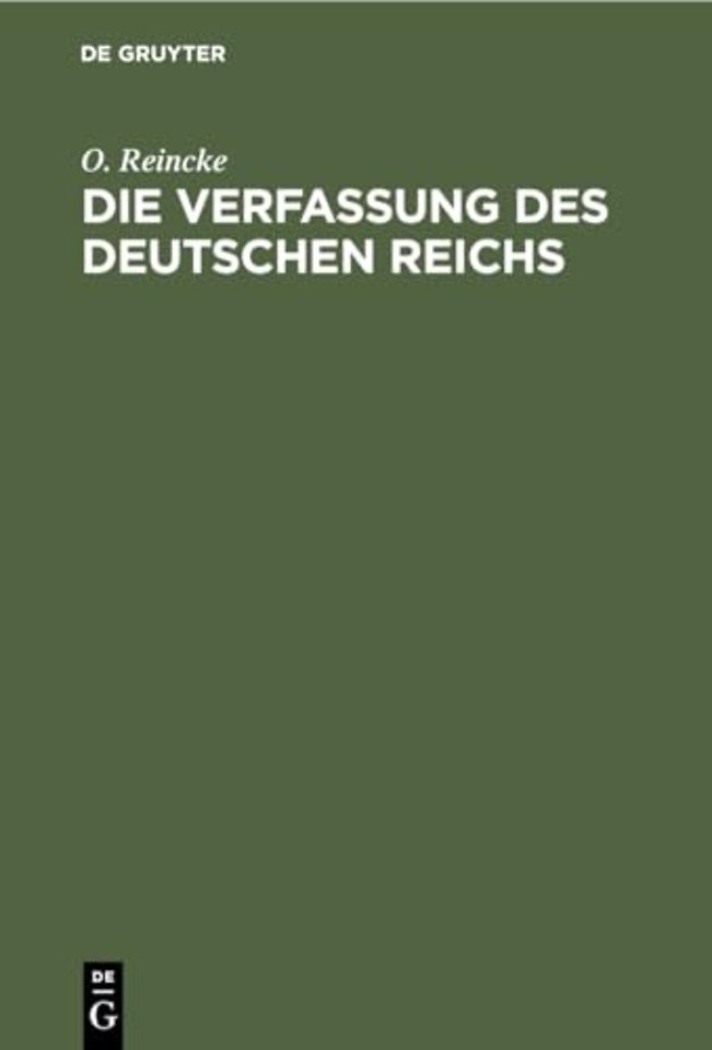 Die Verfassung Des Deutschen Reichs