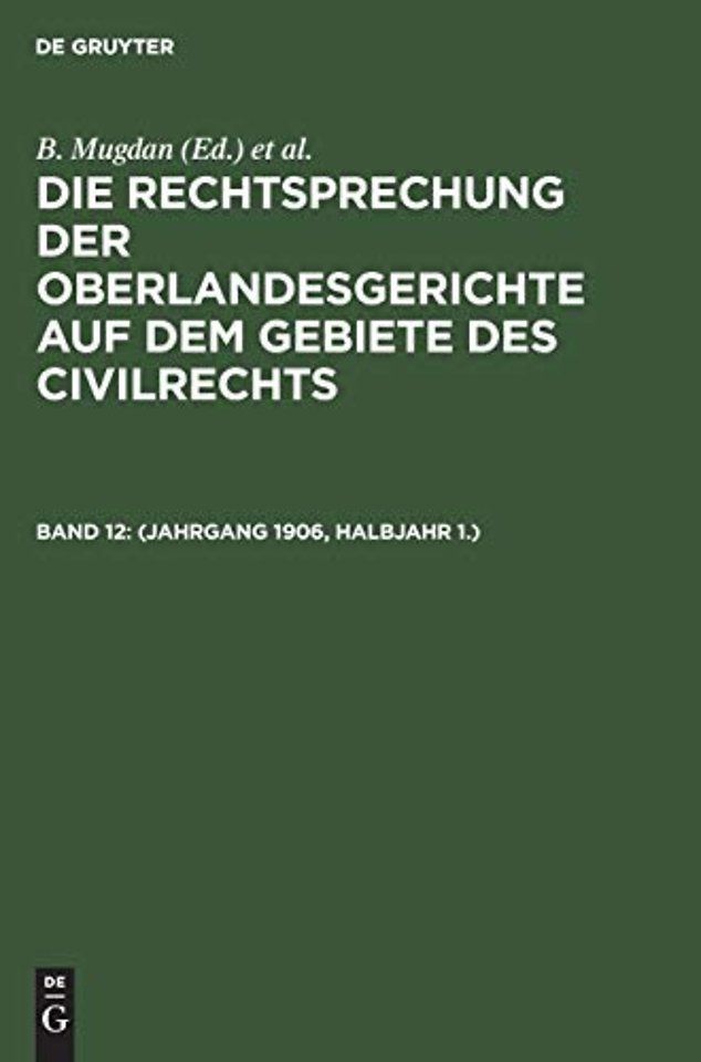(Jahrgang 1906, Halbjahr 1.)