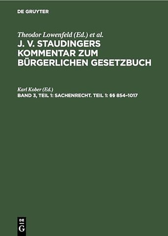 Sachenrecht. Teil 1: §§ 854–1017