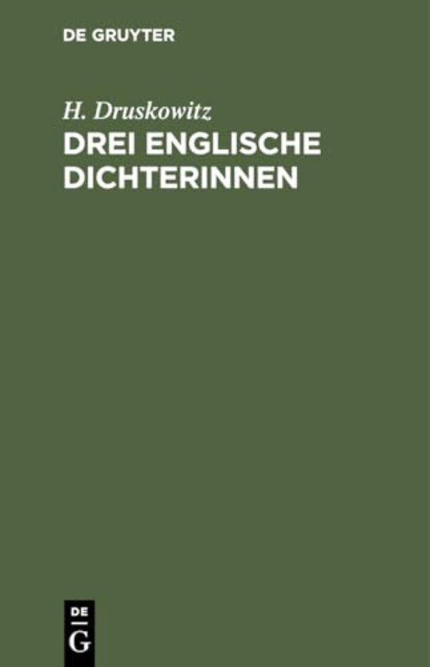 Drei Englische Dichterinnen