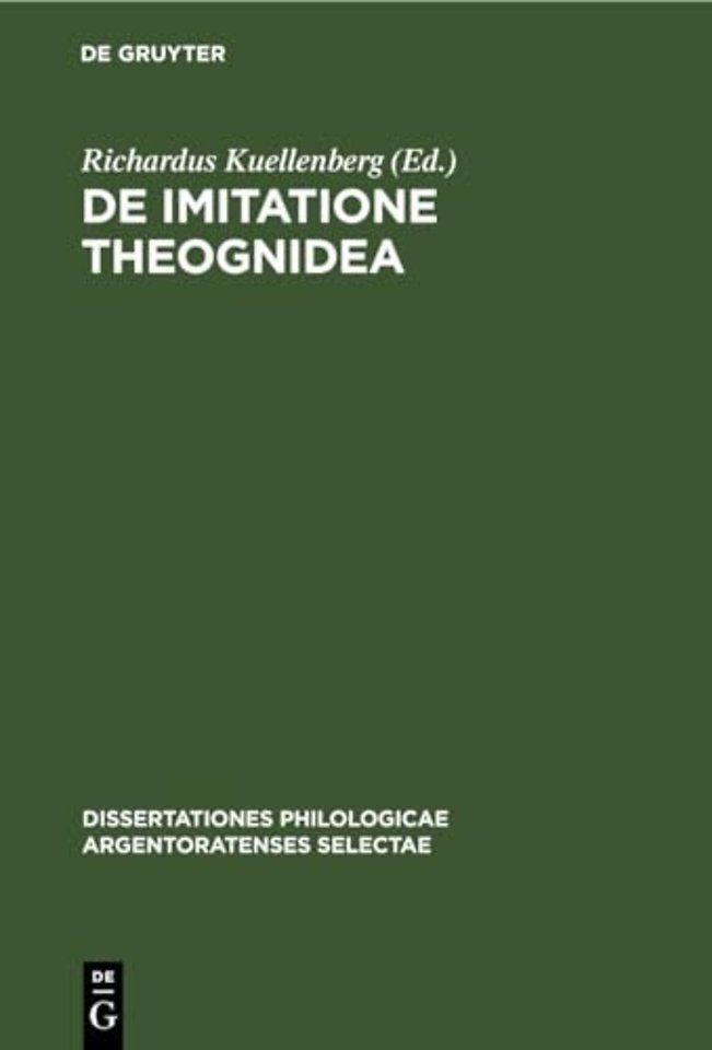 De Imitatione Theognidea – Ad summos in philosophia honores