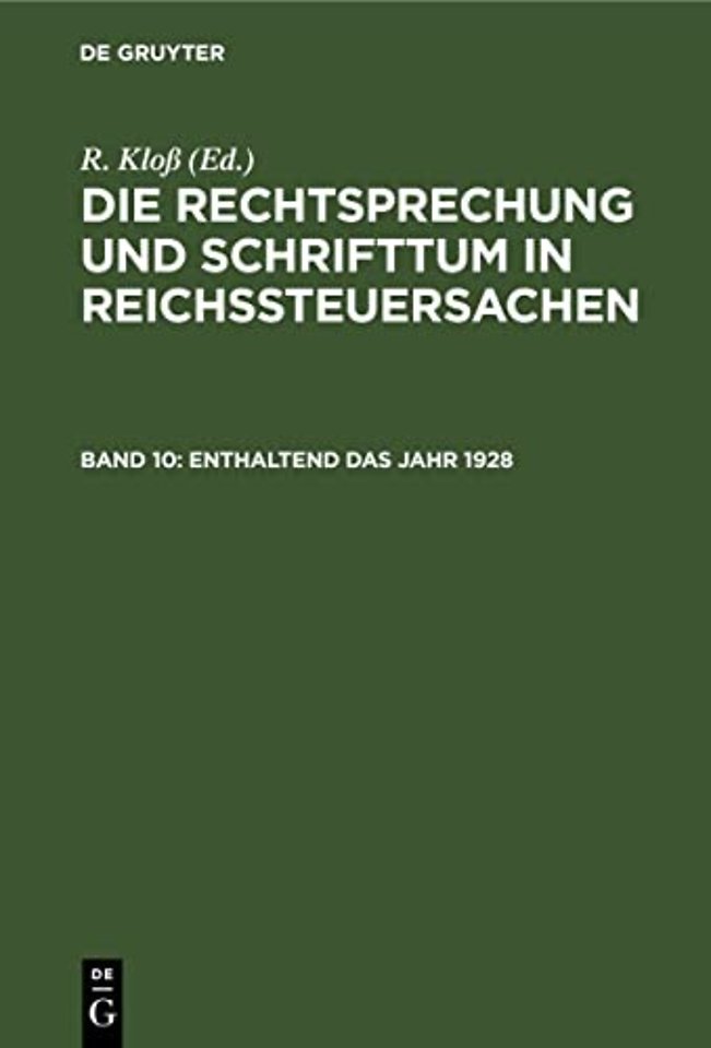 Enthaltend Das Jahr 1928
