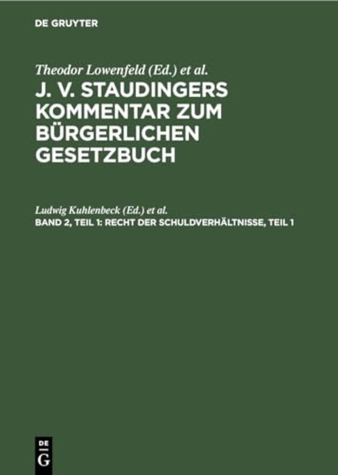 Recht der Schuldverhältnisse, Teil 1