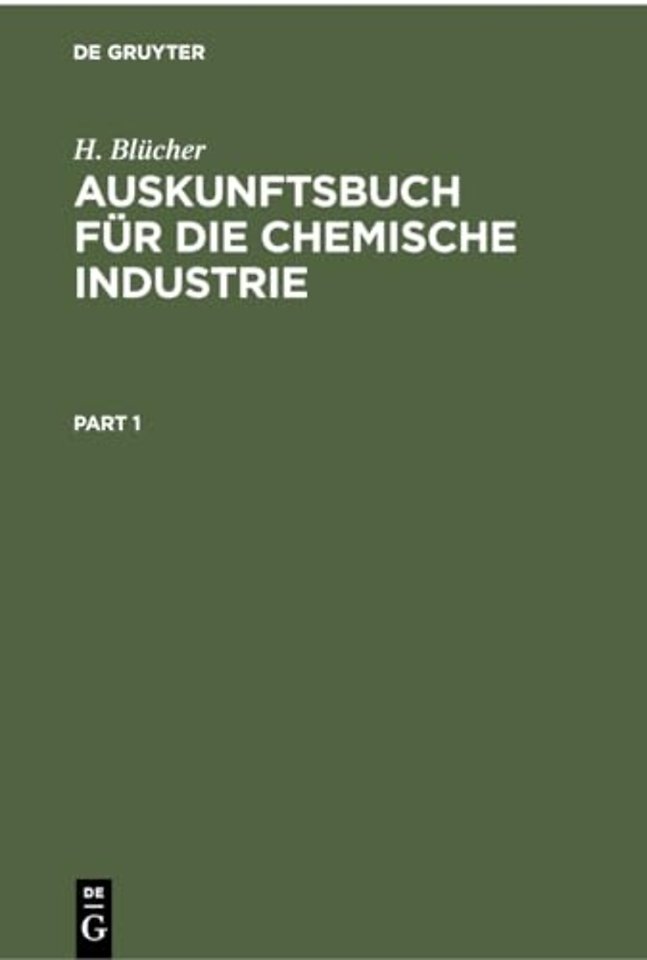 Auskunftsbuch fur die Chemische Industrie