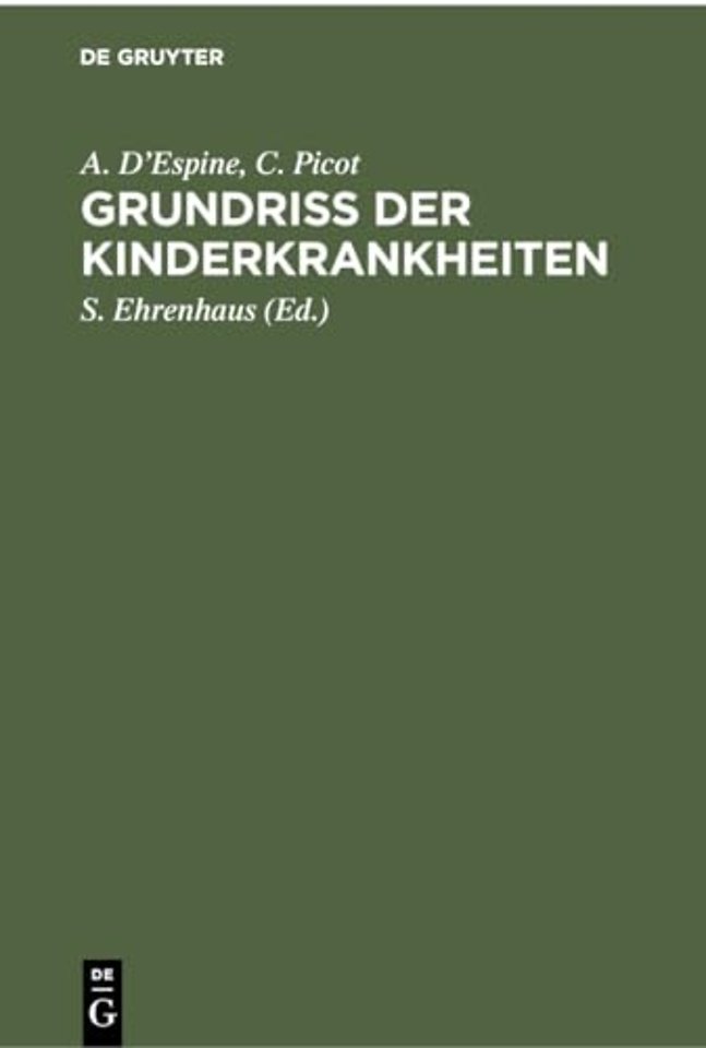Grundriss Der Kinderkrankheiten