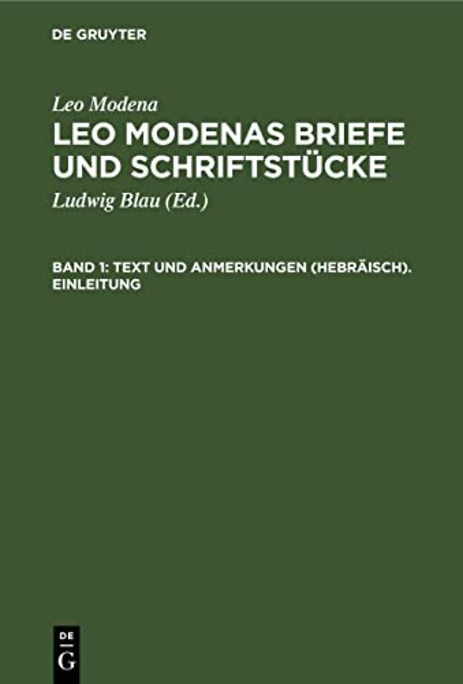 Text und Anmerkungen (Hebräisch). Einleitung