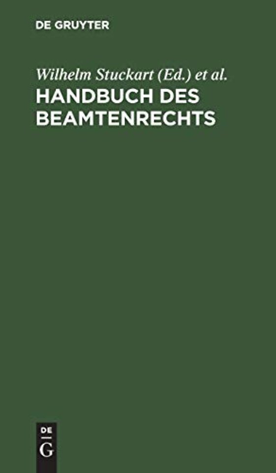 Handbuch Des Beamtenrechts