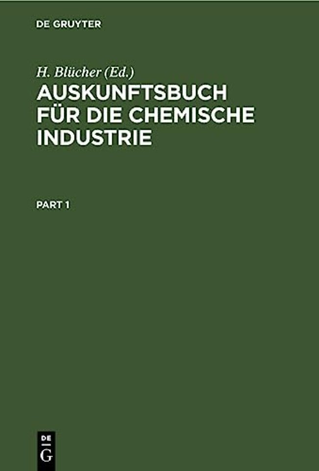 Auskunftsbuch fur die chemische Industrie