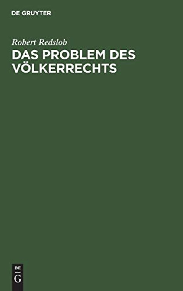 Das Problem Des Volkerrechts