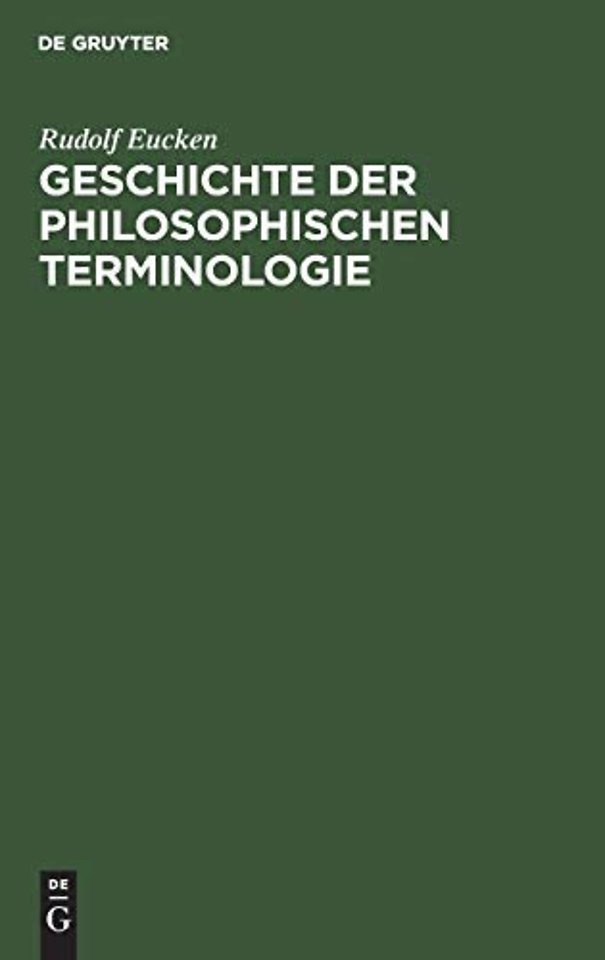 Geschichte der philosophischen Terminologie – Im Umriss dargestellt