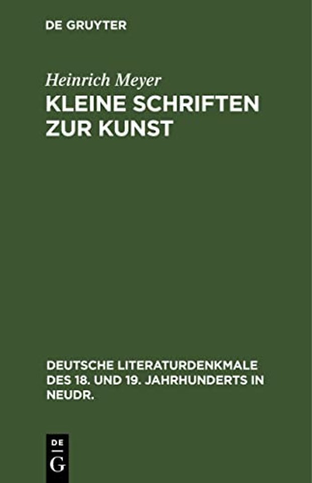 Kleine Schriften zur Kunst