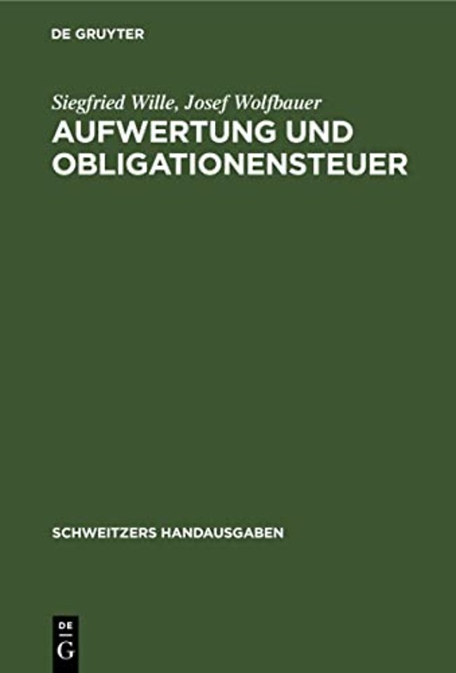 Aufwertung Und Obligationensteuer
