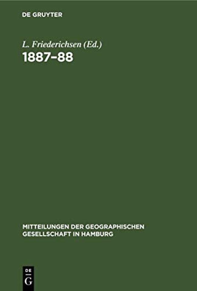 Mitteilungen der Geographischen Gesellschaft in Hamburg 1887–88