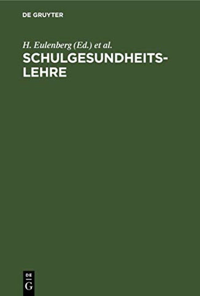 Schulgesundheitslehre – Das Schulhaus und das Unterrichtswesen, vom hygienischen Standpunkte für Ärzte, Lehrer, Verwaltungsbeamte und Architekt