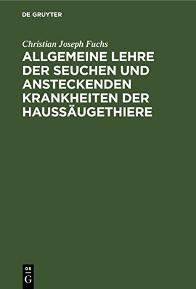 Allgemeine Lehre der Seuchen und ansteckenden Kr – Vorlesungen