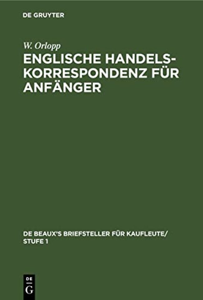 Englische Handelskorrespondenz Fur Anfanger