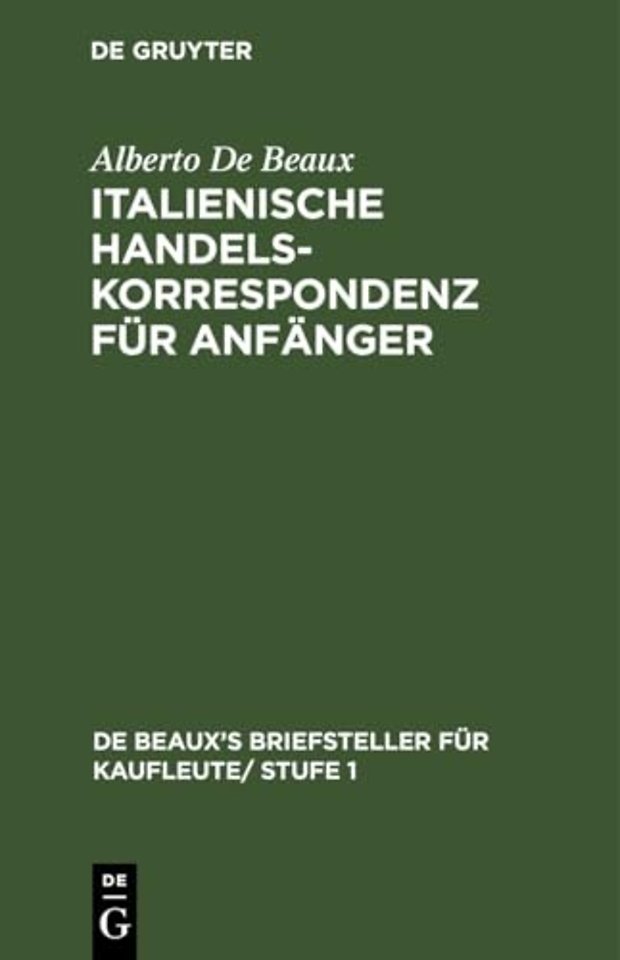 Italienische Handelskorrespondenz Fur Anfanger