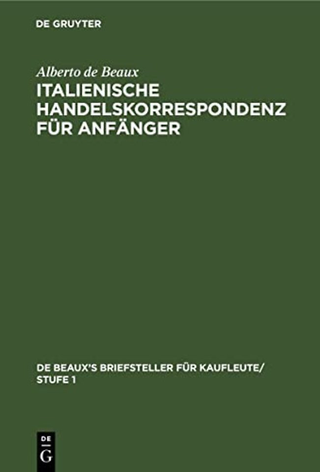 Italienische Handelskorrespondenz Fur Anfanger
