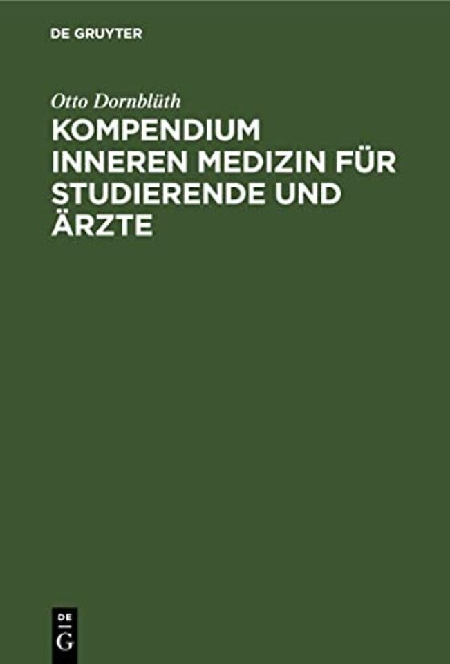 Kompendium Inneren Medizin Fur Studierende Und Arzte