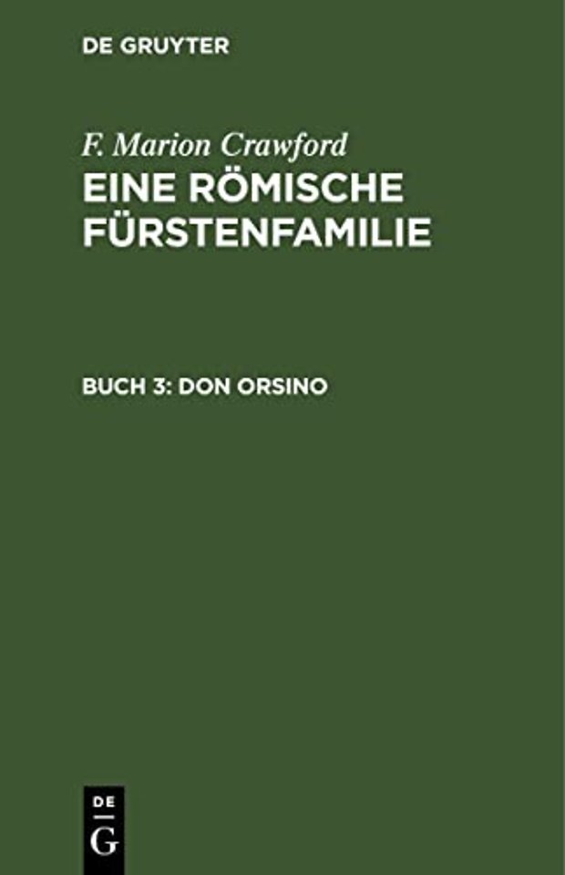 Don Orsino – Eine Geschichte in zwei Bänden