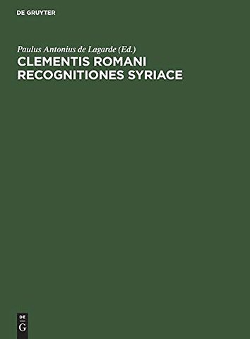 Clementis romani recognitiones Syriace