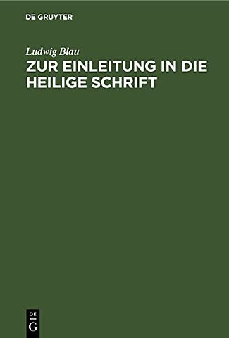 Zur Einleitung in die Heilige Schrift