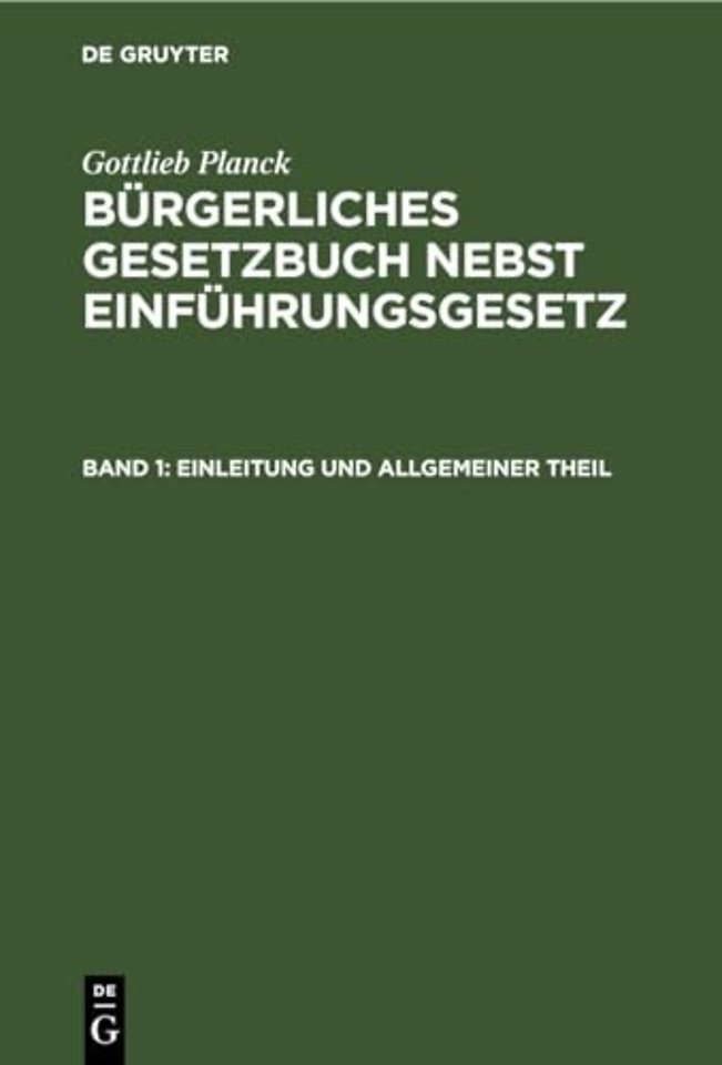 Einleitung Und Allgemeiner Theil