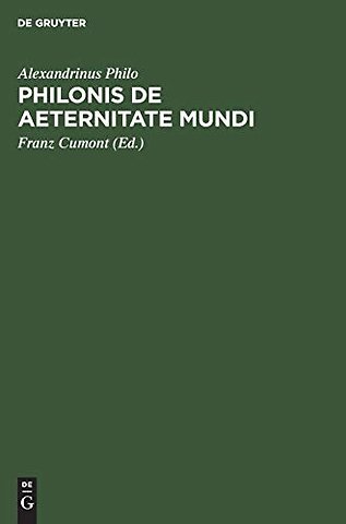 Philonis de Aeternitate Mundi