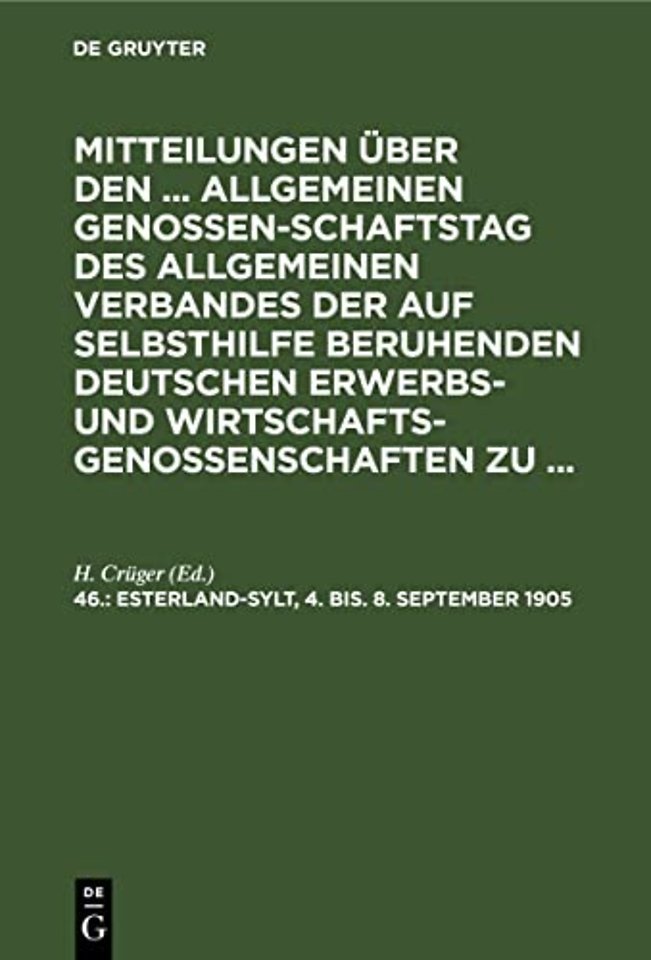 Esterland–Sylt, 4. bis. 8. September 1905