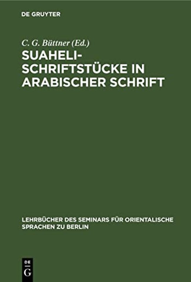 Suaheli-Schriftstucke in Arabischer Schrift