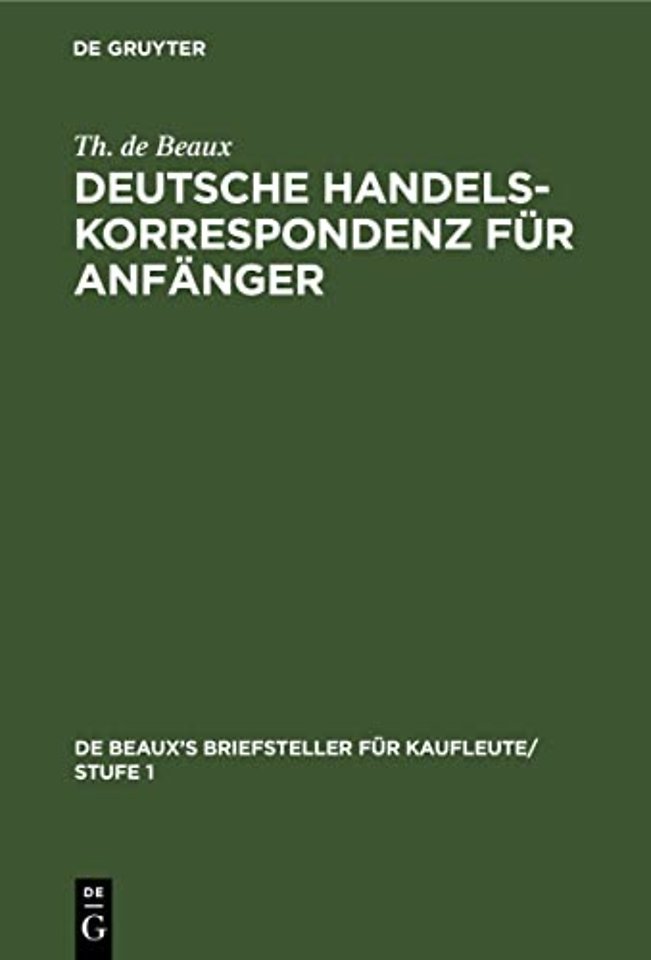 Deutsche Handelskorrespondenz Fur Anfanger