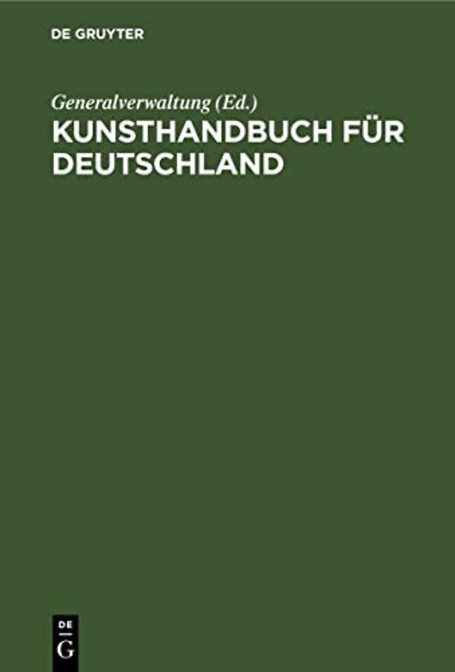 Kunsthandbuch Fur Deutschland
