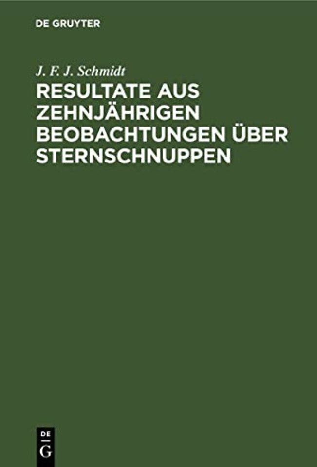 Resultate Aus Zehnjahrigen Beobachtungen Uber Sternschnuppen