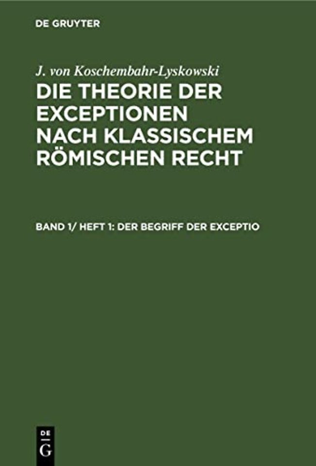 Der Begriff Der Exceptio