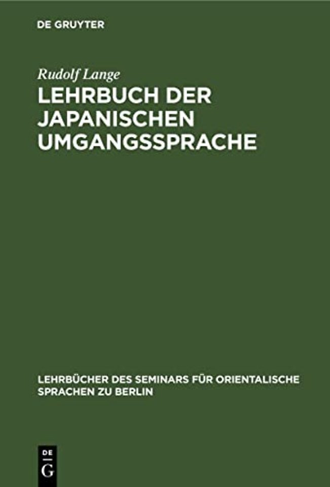 Lehrbuch Der Japanischen Umgangssprache