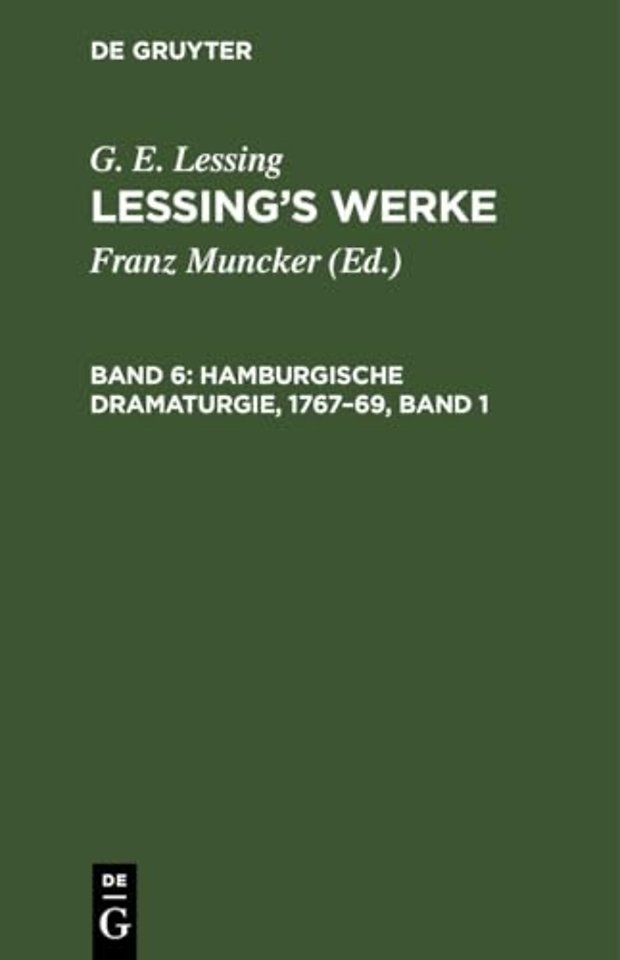 Hamburgische Dramaturgie, 1767–69, Band 1