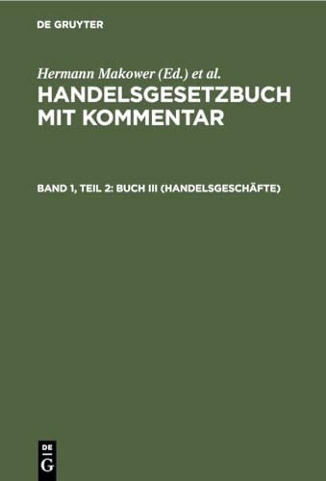 Buch III (Handelsgeschäfte)