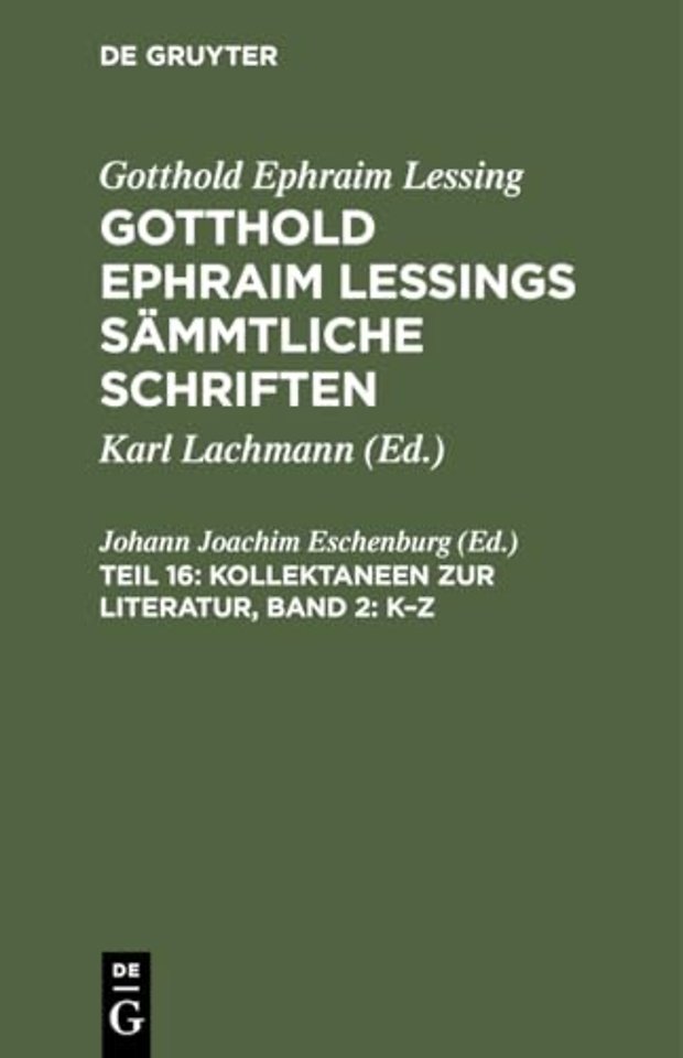 Kollektaneen zur Literatur, Band 2: K–Z