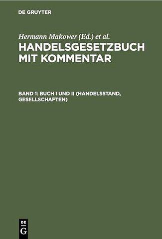 Buch I und II (Handelsstand, Gesellschaften)