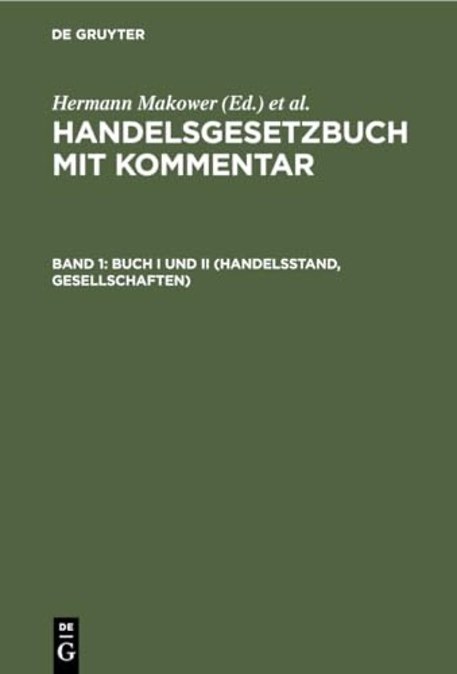 Buch I Und II (Handelsstand, Gesellschaften)