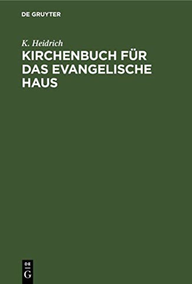 Kirchenbuch für das evangelische Haus