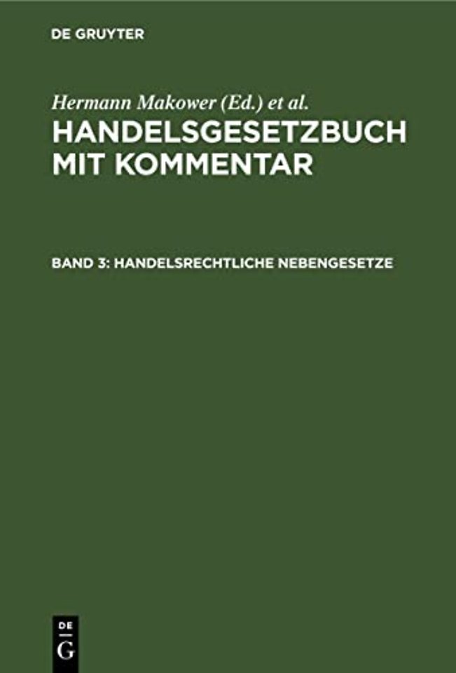 Handelsrechtliche Nebengesetze