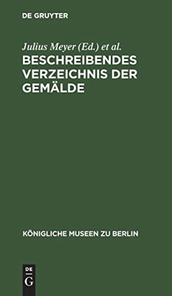 Beschreibendes Verzeichnis der Gemälde