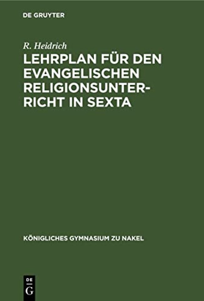 Lehrplan Fur Den Evangelischen Religionsunterricht in Sexta