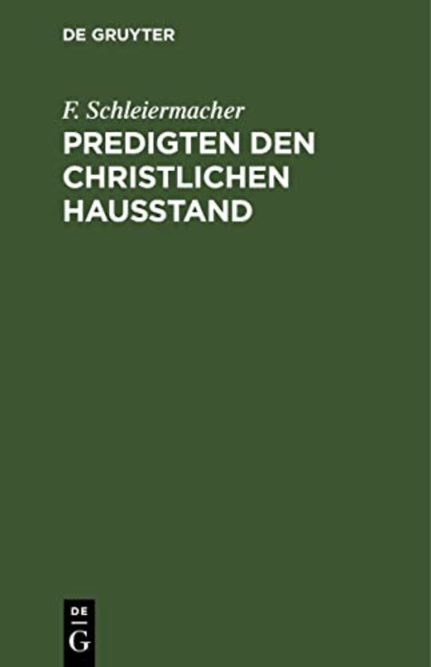 Predigten Den Christlichen Hausstand