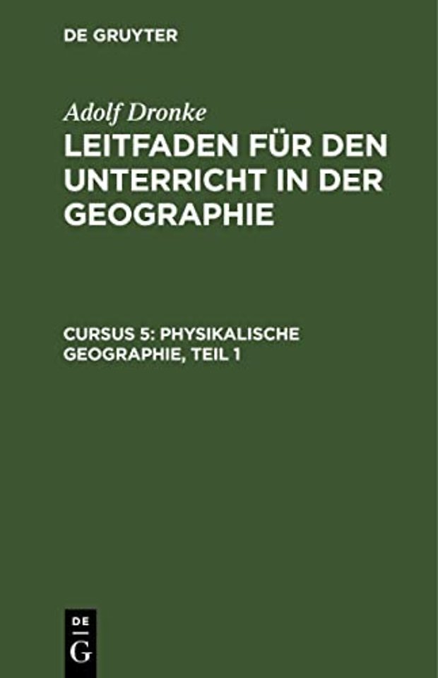 Physikalische Geographie, Teil 1