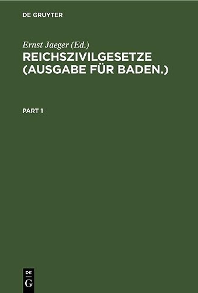 Reichszivilgesetze (Ausgabe fur Baden.)