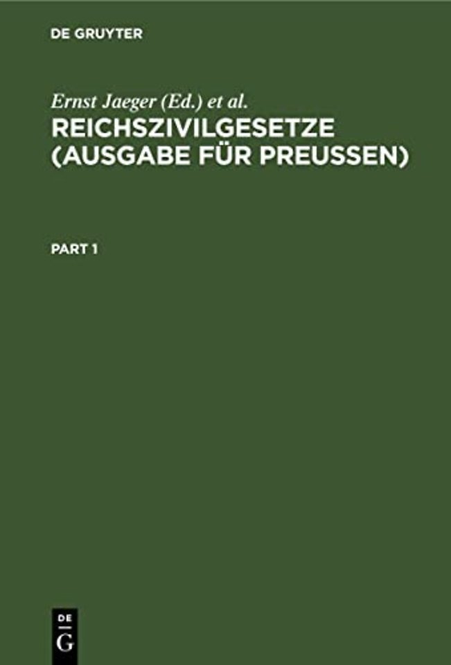 Reichszivilgesetze (Ausgabe fur Preuen)
