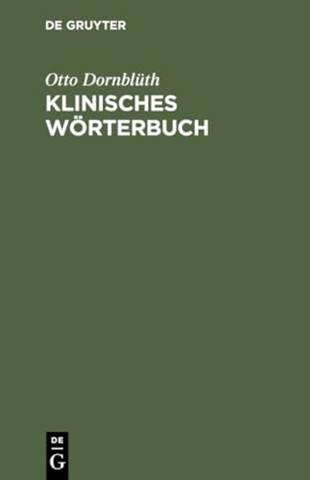 Klinisches Worterbuch