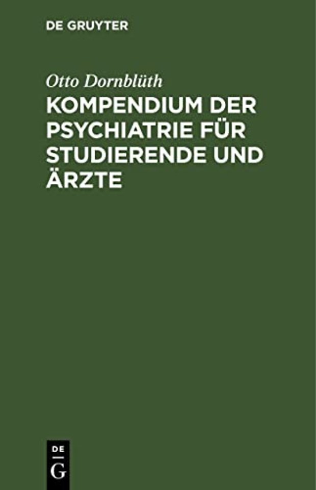 Kompendium Der Psychiatrie Fur Studierende Und Arzte